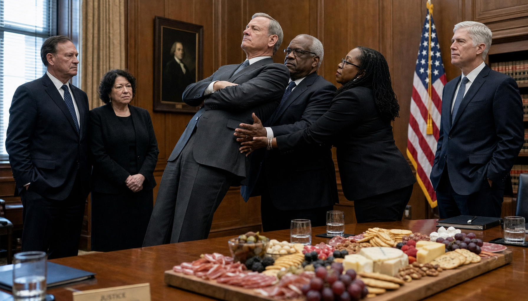Illustration for: Supreme Court Justices Admit They Hate Each Other But Swear It’s Not Political